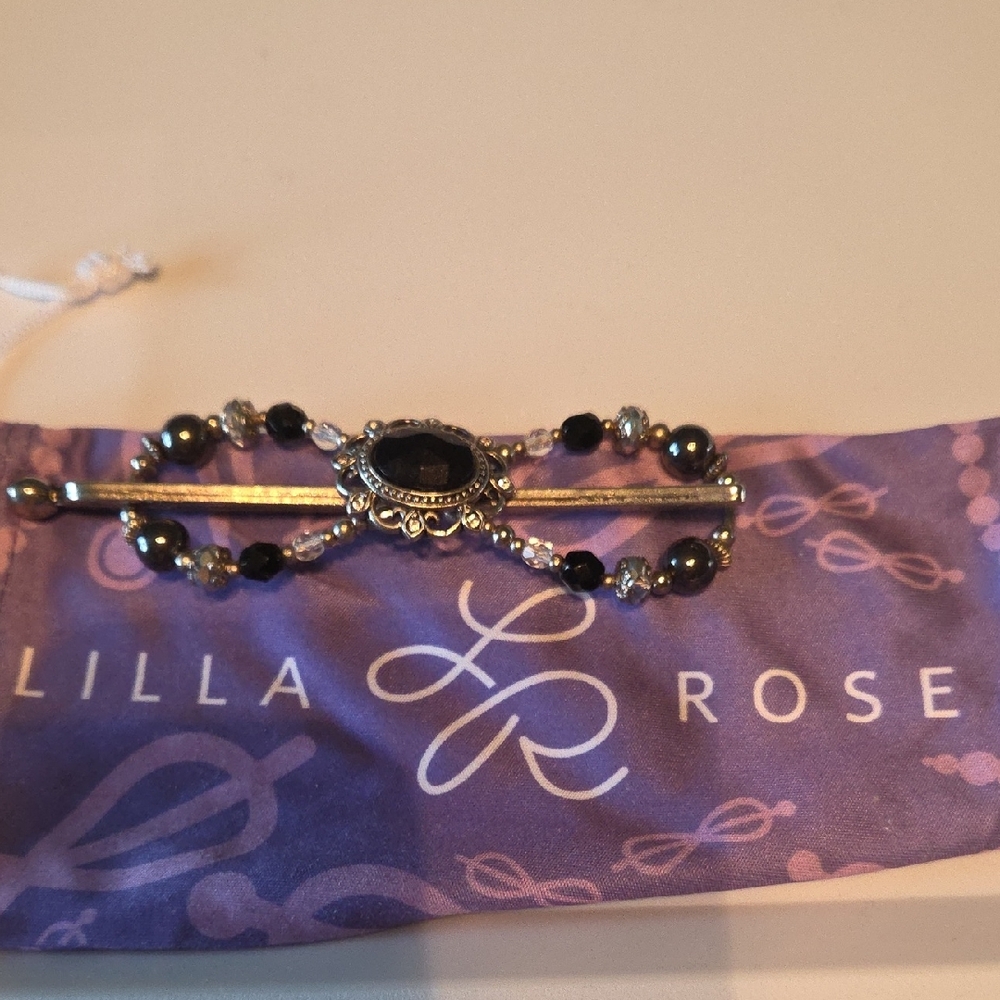 #F Lila Rose Elegant Black and Silver Hair Accessory